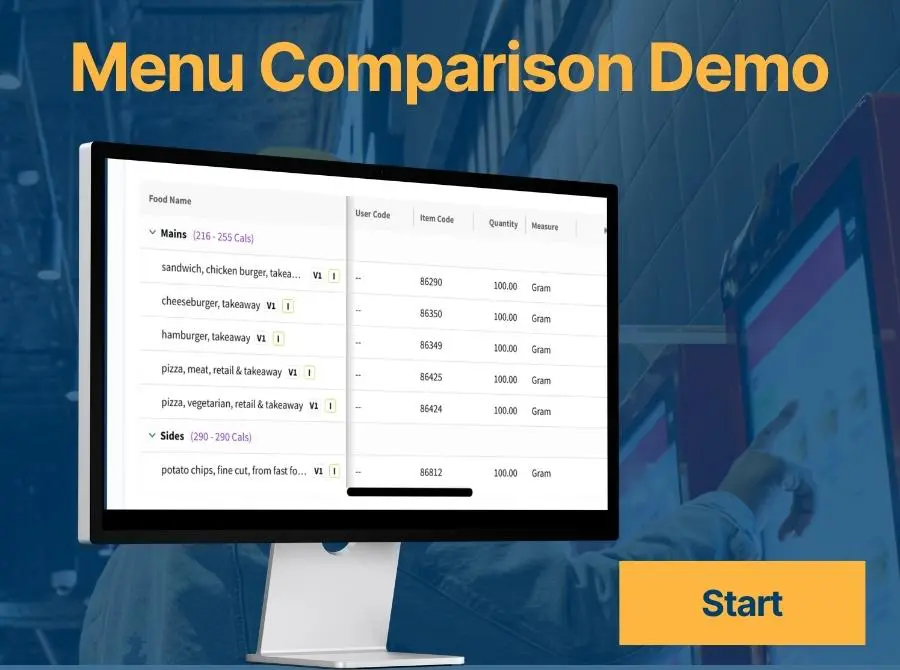 Start the Menu-Comparison-Food-Comparison-Report demo