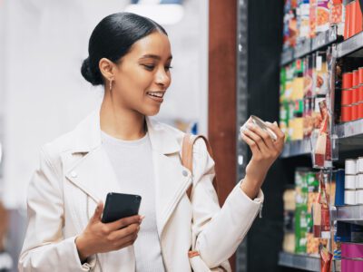 consumer in grocery store