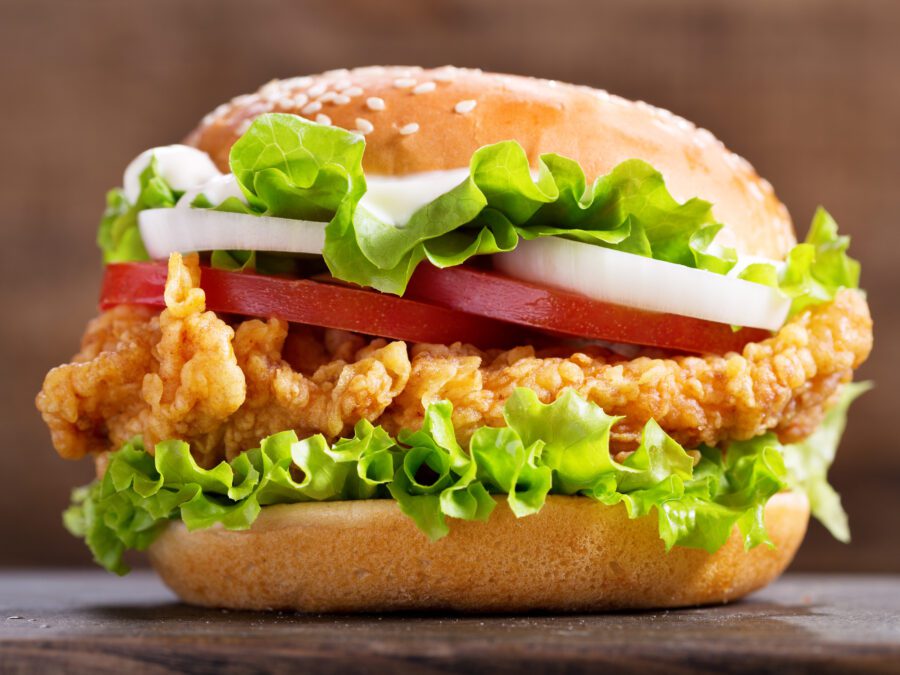 chicken burger with vegetables