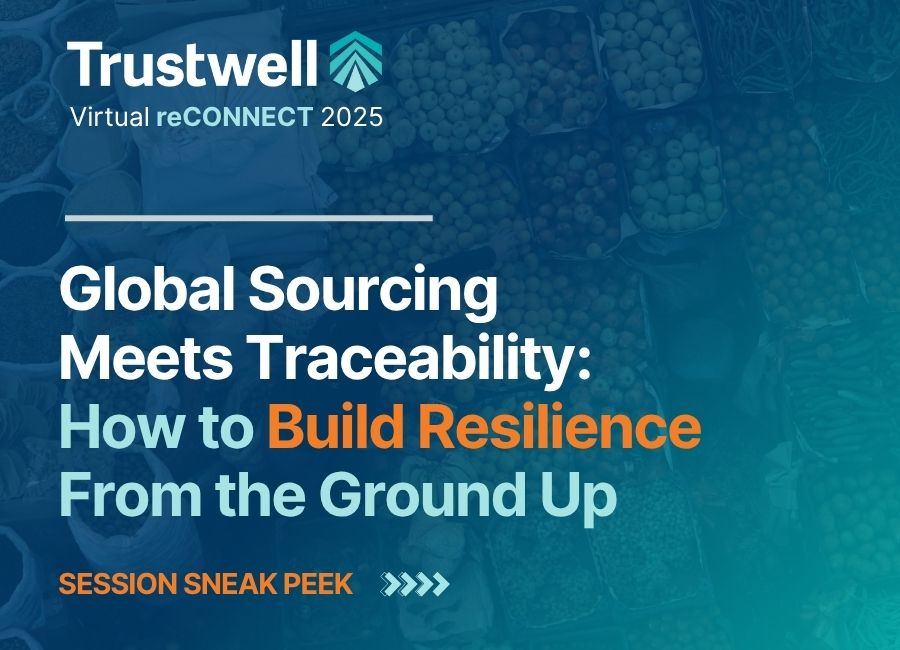 Promotional image for a virtual reconnect 2025 session with fresh del monte about global sourcing and traceability